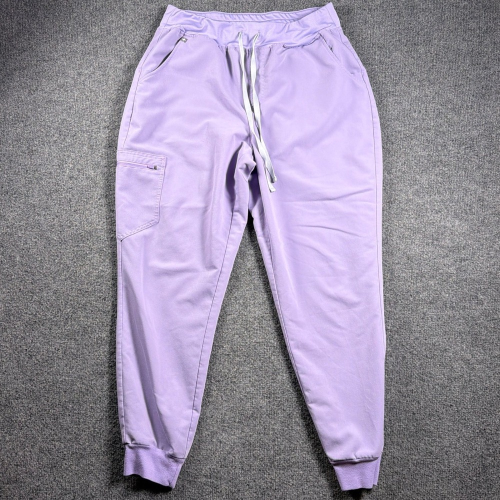 FIGS Technical Collection Zamora High Rise Scrub Pants Women Large Purple Jogger